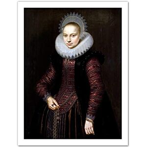 Artery8 Van Der Voort Portrait Girl Chain Painting Artwork Framed Wall Art Print 18X24 Inch Artery8 Van Der Voort Portrait Girl Chain Painting Artwork Framed Wall Art Print 18X24 Inch