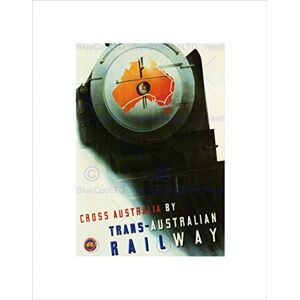 Wee Blue Coo TRAVEL RAIL TRAIN ENGINE CROSS COUNTRY AUSTRALIA MAP FRAMED PRINT B12X10321 Wee Blue Coo TRAVEL RAIL TRAIN ENGINE CROSS COUNTRY AUSTRALIA MAP FRAMED PRINT B12X10321