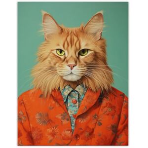 Wee Blue Coo Maine Coon Ginger Pet Cat Portrait Fun Extra Large XL Wall Art Poster Print Wee Blue Coo Maine Coon Ginger Pet Cat Portrait Fun Extra Large XL Wall Art Poster Print