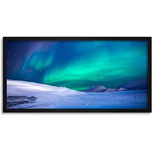 Wee Blue Coo Northern Lights Aurora Borealis Snow Long Panel Framed Wall Art Print Wee Blue Coo Northern Lights Aurora Borealis Snow Long Panel Framed Wall Art Print