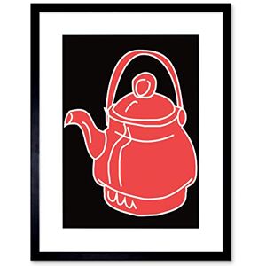 Wee Blue Coo Red Teapot Illustration Drink Kitchen Picture Framed Wall Art Print Wee Blue Coo Red Teapot Illustration Drink Kitchen Picture Framed Wall Art Print