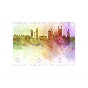 Wee Blue Coo Paint Abstract Cityscape Riyadh Saudi Arabia Paint Splash Skyline Wall Art Print Wee Blue Coo Paint Abstract Cityscape Riyadh Saudi Arabia Paint Splash Skyline Wall Art Print