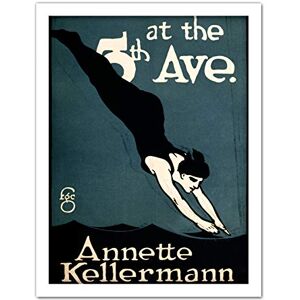 Wee Blue Coo Vaudeville Annette Kellerman Swim Dive Artwork Framed Wall Art Print 18X24 Inch Wee Blue Coo Vaudeville Annette Kellerman Swim Dive Artwork Framed Wall Art Print 18X24 Inch