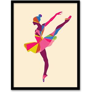 Artery8 Ballerina Arabesque Pose Bright Colourful Design Living Room Artwork Framed Wall Art Print A4 Artery8 Ballerina Arabesque Pose Bright Colourful Design Living Room Artwork Framed Wall Art Print A4