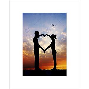 Wee Blue Coo PHOTO MOCK UP SILHOUETTE SUNSET LOVE HEART COUPLE FRAMED ART PRINT B12X13329 Wee Blue Coo PHOTO MOCK UP SILHOUETTE SUNSET LOVE HEART COUPLE FRAMED ART PRINT B12X13329