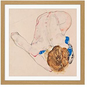 Fine Art Prints Egon Schiele Nude With Blue Stockings Bending Forward Square Wooden Framed Wall Art Print Picture 16X16 Inch Fine Art Prints Egon Schiele Nude With Blue Stockings Bending Forward Square Wooden Framed Wall Art Print Picture 16X16 Inch