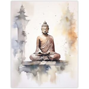 Artery8 Buddha Vihara Meditation Prayer Soft Neutral Watercolour Painting Large Wall Art Poster Print Thick Paper 18X24 Inch Artery8 Buddha Vihara Meditation Prayer Soft Neutral Watercolour Painting Large Wall Art Poster Print Thick Paper 18X24 Inch