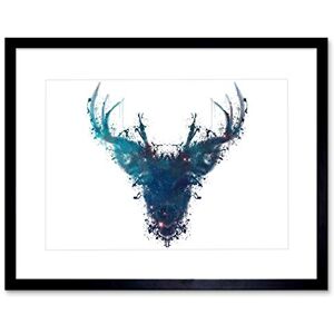 Wee Blue Coo Graphic Ink Splat Deer Stag Framed Picture Art Framed Wall Art Print Wee Blue Coo Graphic Ink Splat Deer Stag Framed Picture Art Framed Wall Art Print