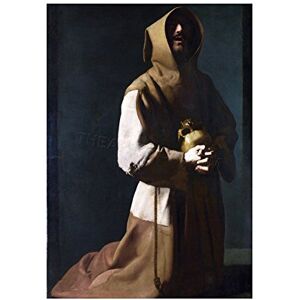 Wee Blue Coo Painting Zurbaraân Saint Francis Meditation Wall Art Print Wee Blue Coo Painting Zurbaraân Saint Francis Meditation Wall Art Print