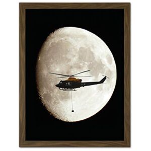 Artery8 Military UK RAF Griffin Helicopter Full Moon Artwork Framed Wall Art Print 18X24 Inch Artery8 Military UK RAF Griffin Helicopter Full Moon Artwork Framed Wall Art Print 18X24 Inch