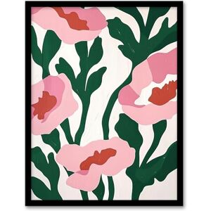 Artery8 Abstract Flower Blooms Pink Green Bright Painting For Living Room Artwork Framed Wall Art Print A4 Artery8 Abstract Flower Blooms Pink Green Bright Painting For Living Room Artwork Framed Wall Art Print A4