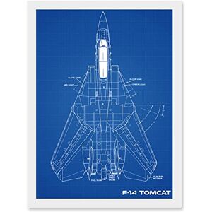 Artery8 Grumman F-14 Tomcat US Airforce Fighter Plane Aircraft Blueprint Plan Artwork Framed Wall Art Print A4 Artery8 Grumman F-14 Tomcat US Airforce Fighter Plane Aircraft Blueprint Plan Artwork Framed Wall Art Print A4