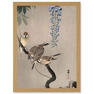 Artery8 Nature Sparrow Bird Flower Shoson Ohara Japanese A4 Artwork Framed Wall Art Print Artery8 Nature Sparrow Bird Flower Shoson Ohara Japanese A4 Artwork Framed Wall Art Print
