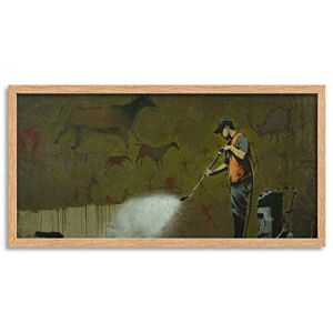 Wee Blue Coo Banksy Graffiti Prehistoric Pressure Wash Long Panel Framed Wall Art Print Wee Blue Coo Banksy Graffiti Prehistoric Pressure Wash Long Panel Framed Wall Art Print