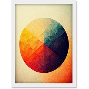 Doppelganger33 LTD Minimalist Geometric Illustration Circle With Colourful Textures Red Yellow Blue Artwork Framed Wall Art Print A4 Doppelganger33 LTD Minimalist Geometric Illustration Circle With Colourful Textures Red Yellow Blue Artwork Framed Wall Art Print A4