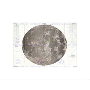 Wee Blue Coo Map Illustrated Antique Usgs Lunar Ray Moon Wall Art Print Wee Blue Coo Map Illustrated Antique Usgs Lunar Ray Moon Wall Art Print