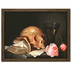 Fine Art Prints De Heem Vanitas Still-life Skull Book Roses Painting Large Framed Art Print Poster Wall Decor 18x24 in Fine Art Prints De Heem Vanitas Still-life Skull Book Roses Painting Large Framed Art Print Poster Wall Decor 18x24 in