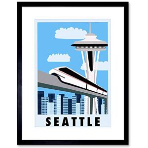 Wee Blue Coo Travel Seattle Washington Monorail Space Needle Framed Wall Art Print Wee Blue Coo Travel Seattle Washington Monorail Space Needle Framed Wall Art Print