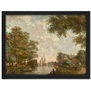 Artery8 Andriessen Dutch Landscape River Trees Painting Artwork Framed Wall Art Print 18X24 Inch Artery8 Andriessen Dutch Landscape River Trees Painting Artwork Framed Wall Art Print 18X24 Inch