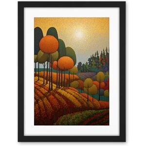Artery8 Autumn Fields Pointillism Painting Amber Orange Green Countryside Landscape Artwork Framed Wall Art Print 18X24 Inch Artery8 Autumn Fields Pointillism Painting Amber Orange Green Countryside Landscape Artwork Framed Wall Art Print 18X24 Inch