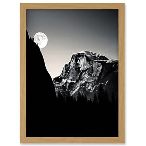 Artery8 Moonrise by Half Dome in Yosemite National Park High Contrast Black White Photograph Full Moon and Mountain Forest Landscape Artwork Framed A3 Wall Art Print Artery8 Moonrise by Half Dome in Yosemite National Park High Contrast Black White Photograph Full Moon and Mountain Forest Landscape Artwork Framed A3 Wall Art Print