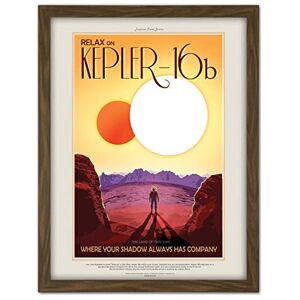 Wee Blue Coo NASA Space Travel Advert KEPLER-16B Artwork Framed Wall Art Print 18X24 Inch Wee Blue Coo NASA Space Travel Advert KEPLER-16B Artwork Framed Wall Art Print 18X24 Inch