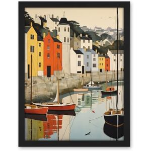 Artery8 Dartmouth Harbour Boats Watercolour Painting Devon Scenic River Dart Townscape Artwork Framed Wall Art Print 18X24 Inch Artery8 Dartmouth Harbour Boats Watercolour Painting Devon Scenic River Dart Townscape Artwork Framed Wall Art Print 18X24 Inch