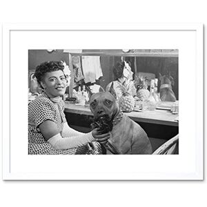 Wee Blue Coo Vintage Portrait Blues Singer Billie Holiday Dog USA Framed Wall Art Print Wee Blue Coo Vintage Portrait Blues Singer Billie Holiday Dog USA Framed Wall Art Print