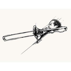 Wee Blue Coo Musician Trombone Player Art Print Poster Wall Decor 12X16 Inch Wee Blue Coo Musician Trombone Player Art Print Poster Wall Decor 12X16 Inch