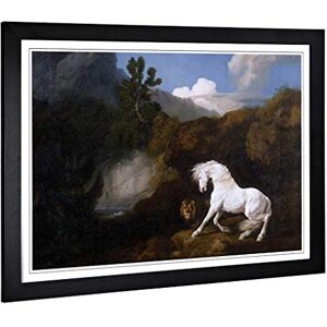 Big Box Art Framed Print of George Stubbs Horse Frightened by a Lion Design Wall Art Picture Home Decor for Kitchen, Living Room, Bedroom, Hallway, Black, A2 / 24.5x18 Inch / 62x45cm Big Box Art Framed Print of George Stubbs Horse Frightened by a Lion Design Wall Art Picture Home Decor for Kitchen, Living Room, Bedroom, Hallway, Black, A2 / 24.5x18 Inch / 62x45cm