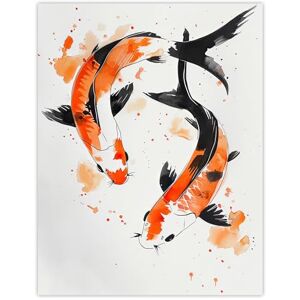 Artery8 Two Japanese Koi Carp Fish Ink Splat Watercolour Bathroom Toilet Extra Large XL Wall Art Poster Print Artery8 Two Japanese Koi Carp Fish Ink Splat Watercolour Bathroom Toilet Extra Large XL Wall Art Poster Print