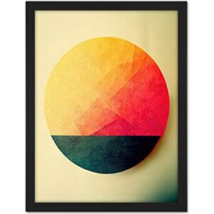 Doppelganger33 LTD Minimalist Geometric Textured Sun Illustration Warm Yellow Orange Red Artwork Framed Wall Art Print 18X24 Inch Doppelganger33 LTD Minimalist Geometric Textured Sun Illustration Warm Yellow Orange Red Artwork Framed Wall Art Print 18X24 Inch