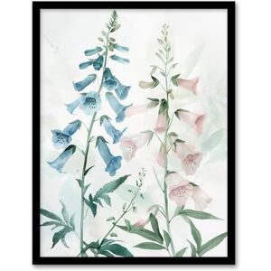 Artery8 Pink Blue Foxglove Flowers Modern Watercolour Living Room Artwork Framed Wall Art Print 18X24 Inch Artery8 Pink Blue Foxglove Flowers Modern Watercolour Living Room Artwork Framed Wall Art Print 18X24 Inch