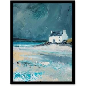 Artery8 White Scottish Cottage Coastal Hills Oil Painting Living Room Artwork Framed Wall Art Print 18X24 Inch Artery8 White Scottish Cottage Coastal Hills Oil Painting Living Room Artwork Framed Wall Art Print 18X24 Inch