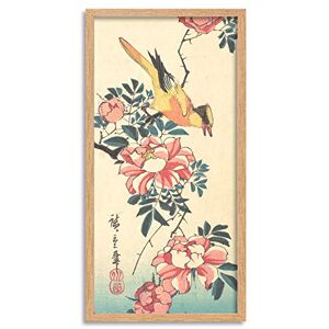 Fine Art Prints Utagawa Hiroshige Eastern Grey Wagtail and Rose Long Framed Art Print Wall Poster 25x12 inch Fine Art Prints Utagawa Hiroshige Eastern Grey Wagtail and Rose Long Framed Art Print Wall Poster 25x12 inch