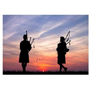 Wee Blue Coo Photo Mock Up Silhouette Sunset Scottish Pipers Wall Art Print Wee Blue Coo Photo Mock Up Silhouette Sunset Scottish Pipers Wall Art Print