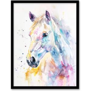 Artery8 Colourful Horse Head Portrait Modern Watercolour Living Room Artwork Framed Wall Art Print 18X24 Inch Artery8 Colourful Horse Head Portrait Modern Watercolour Living Room Artwork Framed Wall Art Print 18X24 Inch