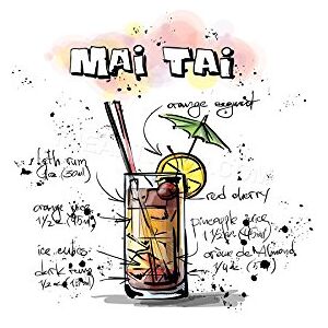 Wee Blue Coo Food Drink Painting Alcohol Cocktail Recipe Mai Tai Wall Art Print Wee Blue Coo Food Drink Painting Alcohol Cocktail Recipe Mai Tai Wall Art Print