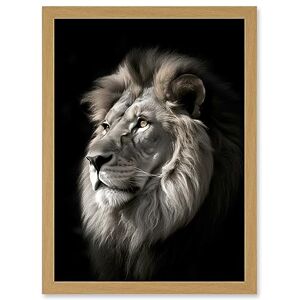 Artery8 Lion Head Portrait Dramatic Photograph Strong Leo Dark Atmospheric Light Artwork Framed Wall Art Print A4 Artery8 Lion Head Portrait Dramatic Photograph Strong Leo Dark Atmospheric Light Artwork Framed Wall Art Print A4