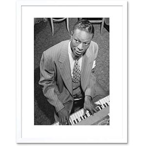 Wee Blue Coo Vintage Portrait Legendary Musician Nat King Cole Framed Wall Art Print Wee Blue Coo Vintage Portrait Legendary Musician Nat King Cole Framed Wall Art Print