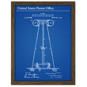 Artery8 Tesla Electrical Energy Transmitter 1914 Vintage Patent Artwork Framed Wall Art Print 18X24 Inch Artery8 Tesla Electrical Energy Transmitter 1914 Vintage Patent Artwork Framed Wall Art Print 18X24 Inch