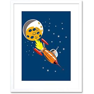 Wee Blue Coo KIDS SPACESHIP SPACEMAN MOON PLANET SPACE FRAMED PRINT F97X4334 Wee Blue Coo KIDS SPACESHIP SPACEMAN MOON PLANET SPACE FRAMED PRINT F97X4334