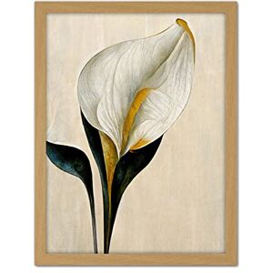 Wee Blue Coo Cala Lily Lilies Flower Abstract Minimalist Painting Cream Emerald Green Mustard Artwork Framed Wall Art Print 18X24 Inch Wee Blue Coo Cala Lily Lilies Flower Abstract Minimalist Painting Cream Emerald Green Mustard Artwork Framed Wall Art Print 18X24 Inch