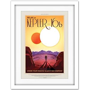 Wee Blue Coo Nasa Space Travel Advert Kepler-16B Artwork Framed Wall Art Print 18X24 Inch Wee Blue Coo Nasa Space Travel Advert Kepler-16B Artwork Framed Wall Art Print 18X24 Inch