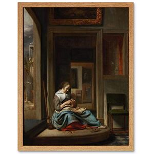 Artery8 Cornelis Bisschop Woman Peeling An Apple Painting Art Print Framed Poster Wall Decor 12x16 inch Artery8 Cornelis Bisschop Woman Peeling An Apple Painting Art Print Framed Poster Wall Decor 12x16 inch