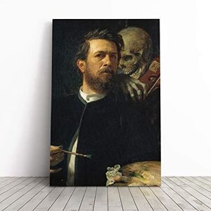 Big Box Art Canvas Print Wall Art Arnold Bocklin Self Protrait, Death Playing The Fiddle Mounted & Stretched Box Frame Picture Home Decor for Kitchen, Living Room, Bedroom, Multi-Colour, 20x14 Inch Big Box Art Canvas Print Wall Art Arnold Bocklin Self Protrait, Death Playing The Fiddle Mounted & Stretched Box Frame Picture Home Decor for Kitchen, Living Room, Bedroom, Multi-Colour, 20x14 Inch