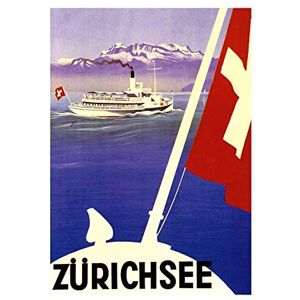Wee Blue Coo Lake Zurich Switzerland Boat Alpine Mountain Flag Picture Wall Art Print Wee Blue Coo Lake Zurich Switzerland Boat Alpine Mountain Flag Picture Wall Art Print