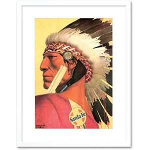Wee Blue Coo Painting Santa Fe Villa Indian Chief Native American Framed Wall Art Print Wee Blue Coo Painting Santa Fe Villa Indian Chief Native American Framed Wall Art Print