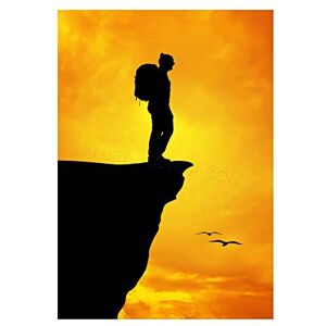 Wee Blue Coo Photo Mock Up Silhouette Sunset Hiker Cliff Wall Art Print Wee Blue Coo Photo Mock Up Silhouette Sunset Hiker Cliff Wall Art Print