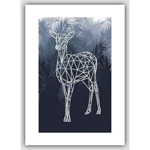 Artze Wall Art Deer Doe with Palm Leaves Background Geometric Art Print - Artze Wall Art - Wall Art Artze Wall Art Deer Doe with Palm Leaves Background Geometric Art Print - Artze Wall Art - Wall Art
